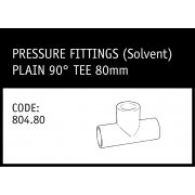 Marley Solvent Plain 90° Tee 80mm - 804.80